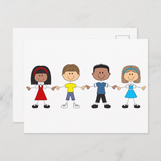 Schulkinder Postkarte (Vorne/Hinten)