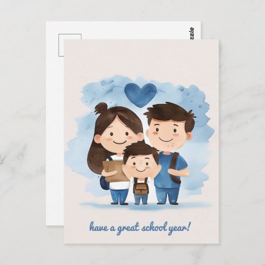 Schulkinder Postkarte (Vorne/Hinten)