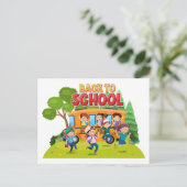 Schulkinder Postkarte (Stehend Vorderseite)