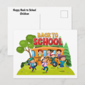 Schulkinder Postkarte (Vorne/Hinten)
