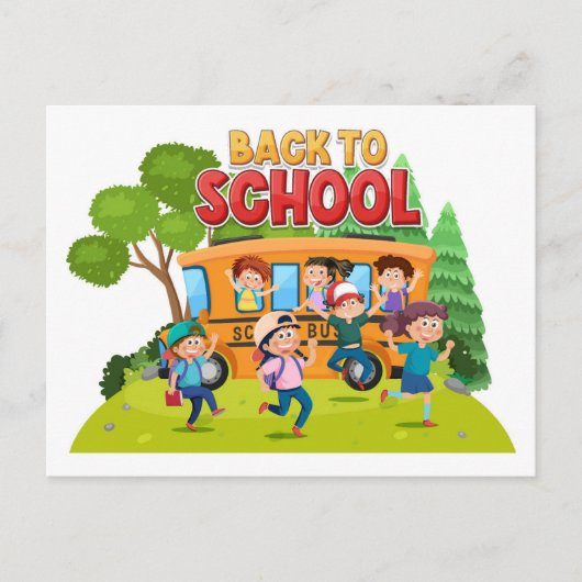 Schulkinder Postkarte (Vorderseite)