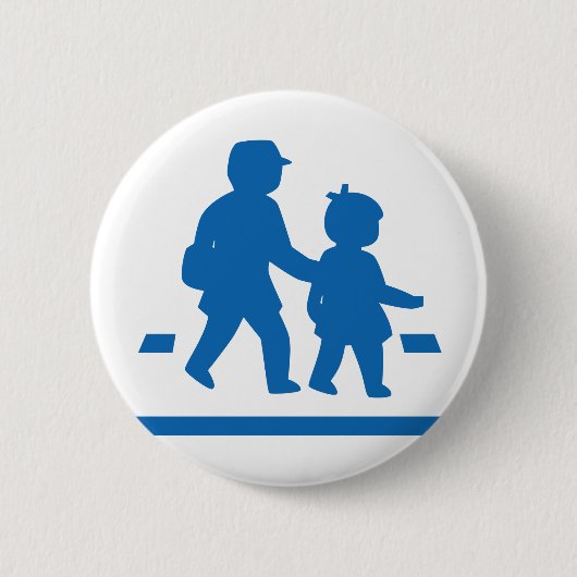 Schulkinder überqueren >> Japanisches Verkehrszeic Button (Vorderseite)