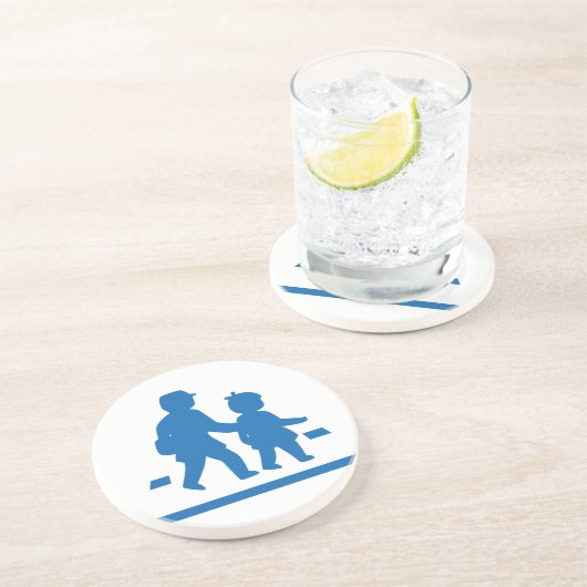 Schulkinder überqueren >> Japanisches Verkehrszeic Getränkeuntersetzer (Seite)