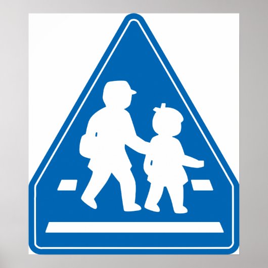 Schulkinder überqueren >> Japanisches Verkehrszeic Poster (Vorne)