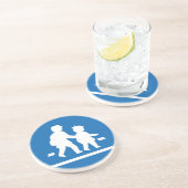 Schulkinder überqueren >> Japanisches Verkehrszeic Sandstein Untersetzer (Seite)