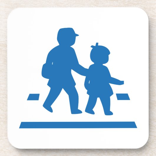 Schulkinder überqueren >> Japanisches Verkehrszeic Untersetzer (Vorderseite)