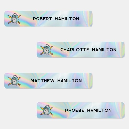 Schulkinder Wasserdichte, holografische Uhr Etiketten (Gruppe)