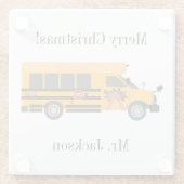 Schulkinderbus - Weihnachten Glasuntersetzer (Rückseite)