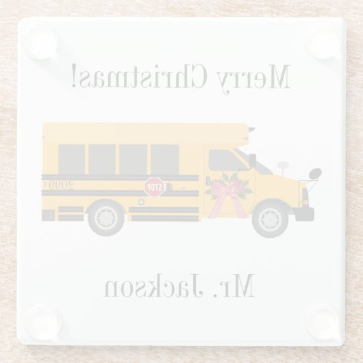 Schulkinderbus - Weihnachten Glasuntersetzer (Rückseite)