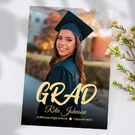 Schulklasse 2024 Black Gold High School Abschluss Einladung