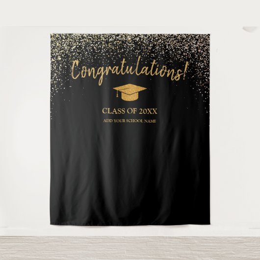 Schulklasse 2025 Abschluss im Hintergrund Wandteppich (Vorderseite)