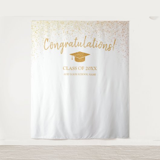 Schulklasse 2025 Abschluss im Hintergrund Wandteppich (Vorderseite)