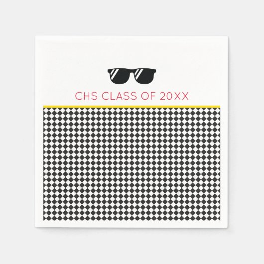 SCHULKLASSE 2025 Sonnenbrillen Graduation Party Serviette (Vorderseite)