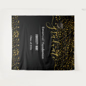 Schulklasse Gold Graduate Black Graduation Party C Wandteppich (Vorderseite (Horizontal))