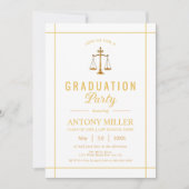 Schulklasse Gold, Jura Abschluss 2025 Einladung (Vorderseite)