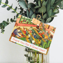 Schulklasse mit Kitten Lehrer Wertungskarte