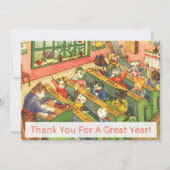 Schulklasse mit Kitten Lehrer Wertungskarte Dankeskarte (Vorderseite)