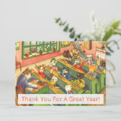 Schulklasse mit Kitten Lehrer Wertungskarte Dankeskarte (Stehend Vorderseite)