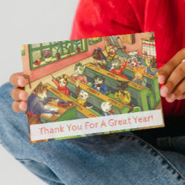 Schulklasse mit Kitten Lehrer Wertungskarte Postkarte