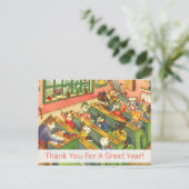 Schulklasse mit Kitten Lehrer Wertungskarte Postkarte (Stehend Vorderseite)