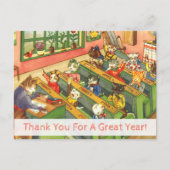 Schulklasse mit Kitten Lehrer Wertungskarte Postkarte (Vorderseite)