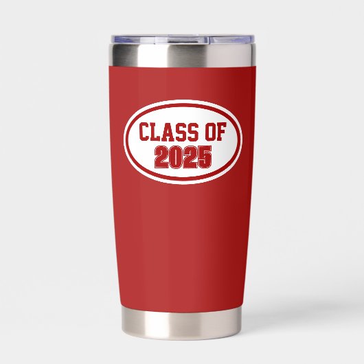 Schulklasse Rot und Weiß Thermobecher (Vorderseite)