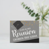 Schulklasse Wiedersehen Imitats Gold Confetti Ankü Ankündigungspostkarte (Stehend Vorderseite)