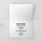 Schulklasse Wiedersehen Save the Date Blue Card Karte (Innenseite)