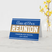 Schulklasse Wiedersehen Save the Date Blue Card Karte (Gelbe Blume)