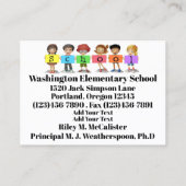 Schulkontaktkarte Visitenkarte (Rückseite)