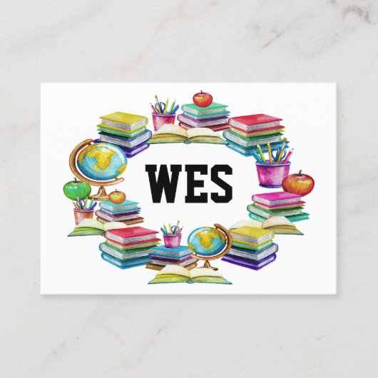 Schulkontaktkarte Visitenkarte (Vorderseite)