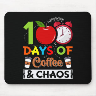 Schulkostlehrer 100 Tage Kaffee und Kaffee Mousepad