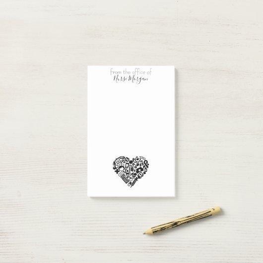 Schulkrankendesign Post-it Klebezettel (Auf Schreibtisch)