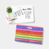 Schulkrankenhauspass Abzeichen, Regenbogen Ausweis (Vorder- & Rückseite)