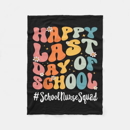 Schulkrankenkolade glücklich letzten Schultag Fleecedecke (Vorderseite)