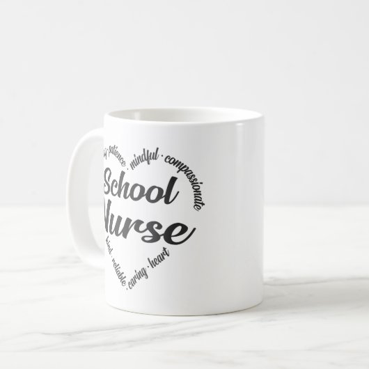 Schulkrankenkur: Herz-Word Cloud Kaffeetasse (Vorderseite Links)
