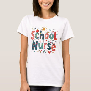 Schulkrankenkur - Niedliches farbiges Design T-Shirt