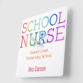 Schulkrankenpflege Personalisiert School Quadratische Wanduhr (Winkel)