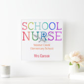 Schulkrankenpflege Personalisiert School Quadratische Wanduhr (Zuhause)