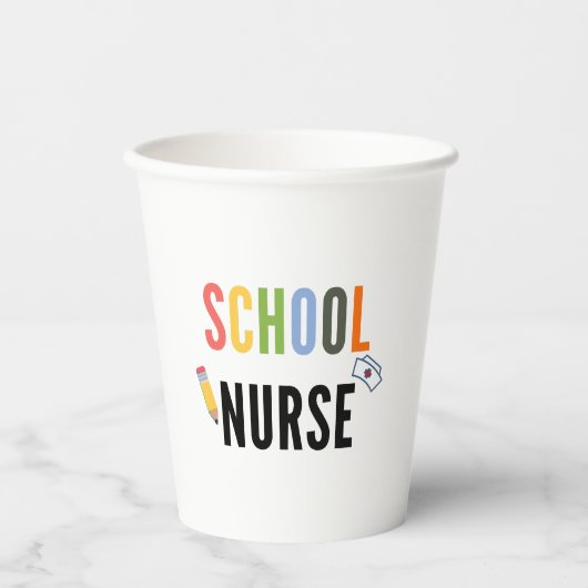 Schulkrankenpflegerin Pappbecher (Vorderseite)