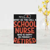 Schulkrankenschwester am Montag Funny Retirem erfr Karte (Gelbe Blume)