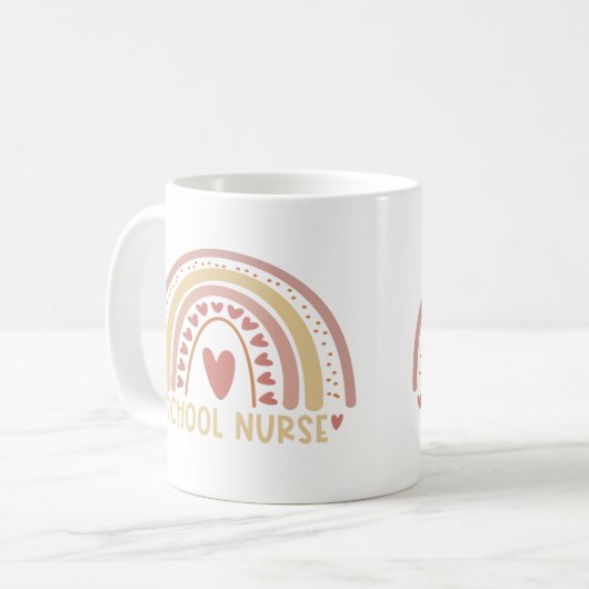 Schulkrankenschwester Boho Rainbow Niedlich Nursin Kaffeetasse (Vorderseite Links)