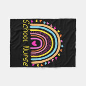 Schulkrankenschwester Boho Regenbogen Krankenschwe Fleecedecke (Vorderseite (Horizontal))
