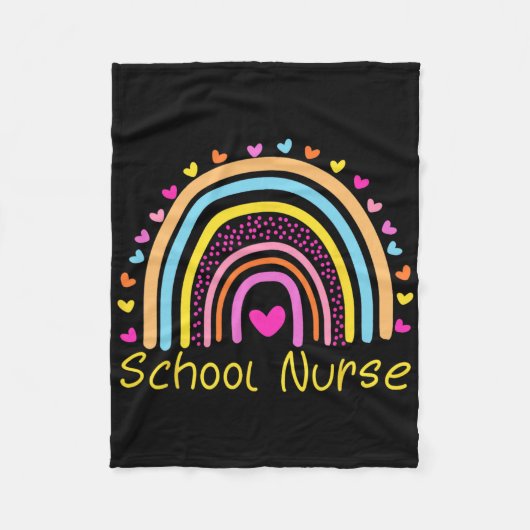 Schulkrankenschwester Boho Regenbogen Krankenschwe Fleecedecke (Vorderseite)