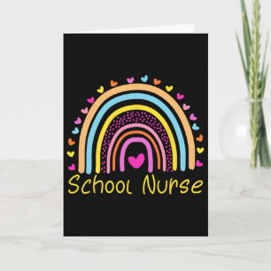 Schulkrankenschwester Boho Regenbogen Krankenschwe Karte