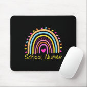 Schulkrankenschwester Boho Regenbogen Krankenschwe Mousepad (Mit Mouse)