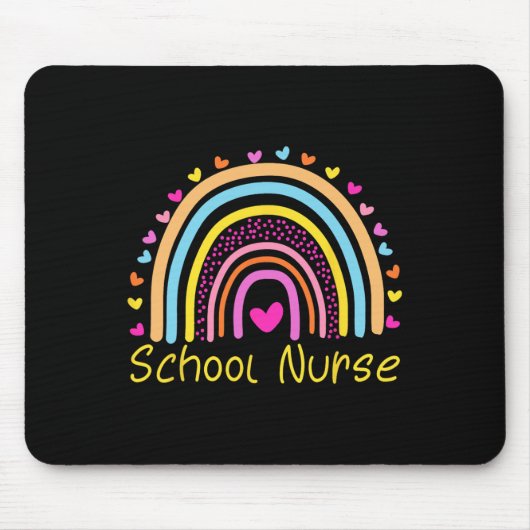 Schulkrankenschwester Boho Regenbogen Krankenschwe Mousepad (Vorne)