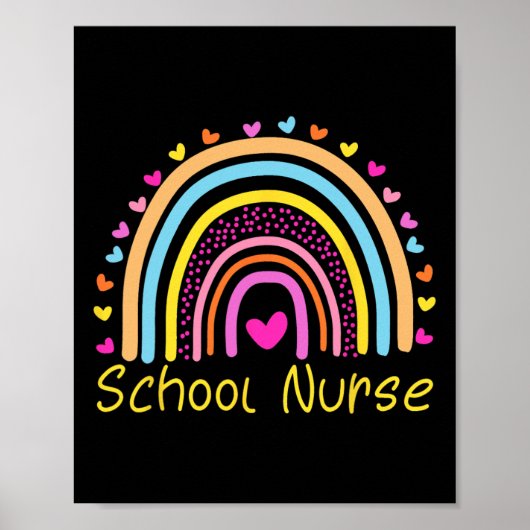 Schulkrankenschwester Boho Regenbogen Krankenschwe Poster (Vorne)