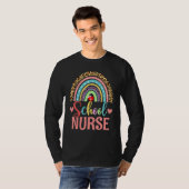 Schulkrankenschwester Boho Regenbogen Leopard Kran T-Shirt (Vorne ganz)