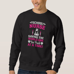 Schulkrankenschwester der Frauen rettet die Welt m Sweatshirt